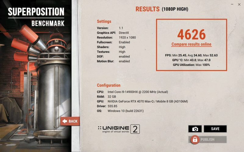 Gigabyte AORUS 16X (2024) Review - High Performance and Sleek Design 14 Superposition Benchmark v1.1 4626 1723364531 Gigabyte AORUS 16X (2024) Review - High Performance and Sleek Design