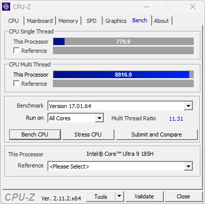 ASUS NUC 14 Pro Plus Review: Compact Powerhouse for Productivity and More 11 2024 11 04 13 10 08 CPU Z ASUS NUC 14 Pro Plus Review: Compact Powerhouse for Productivity and More