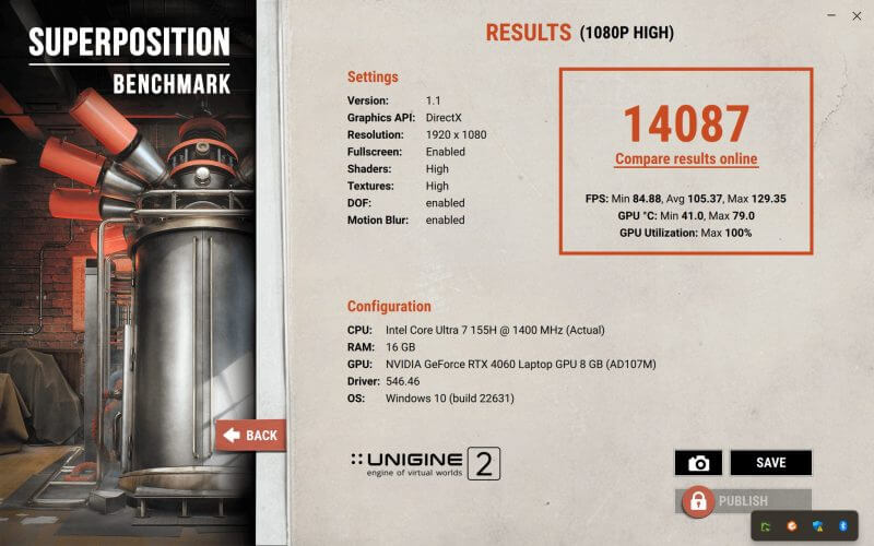 2025 05 06 17 51 26 UNIGINE Superposition v1.1 Gigabyte AORUS 15 BKG (2024) Review: A Smart Gaming Powerhouse Driven by AI