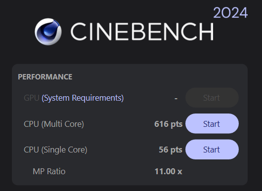 2026 03 03 21 06 28 Cinebench 2024.1.0 Gigabyte Gaming A16 Pro Review: A Well-Rounded Gaming Laptop for Work and Play