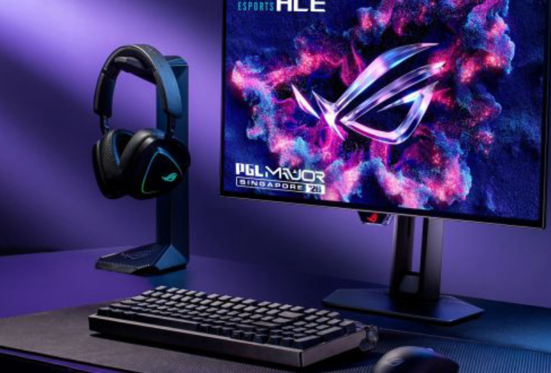Homepage 2026 3 ASUS ROG PG259QWS Ace monitor shown from the front with its 24.5-inch OLED panel