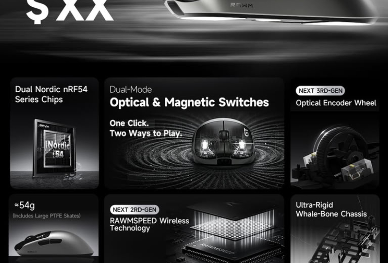 Homepage 2026 10 RAWM Leviathan V4 GT wireless gaming mouse shown in black and white colour scheme