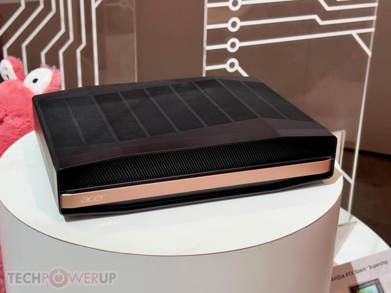 Acer SFF RTX Spark small form factor desktop with black and bronze chassis shown at IFA 2026