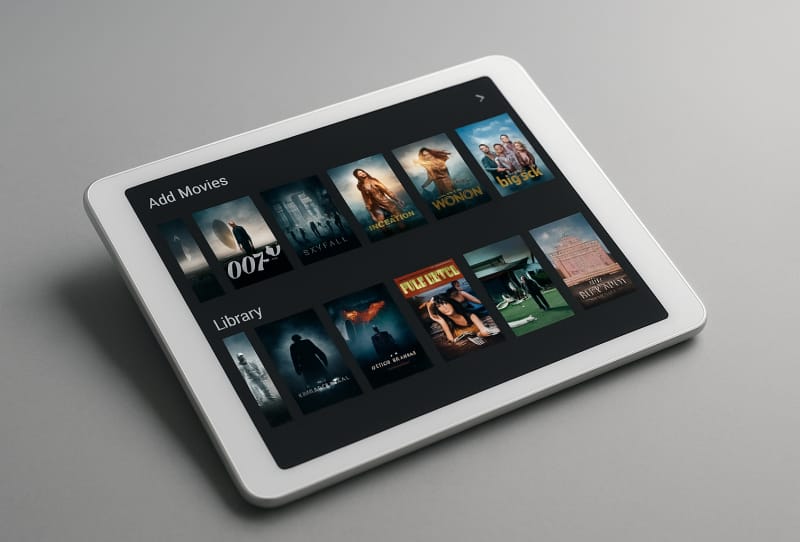 A Plex movie library screen showing posters organised into a folder structure