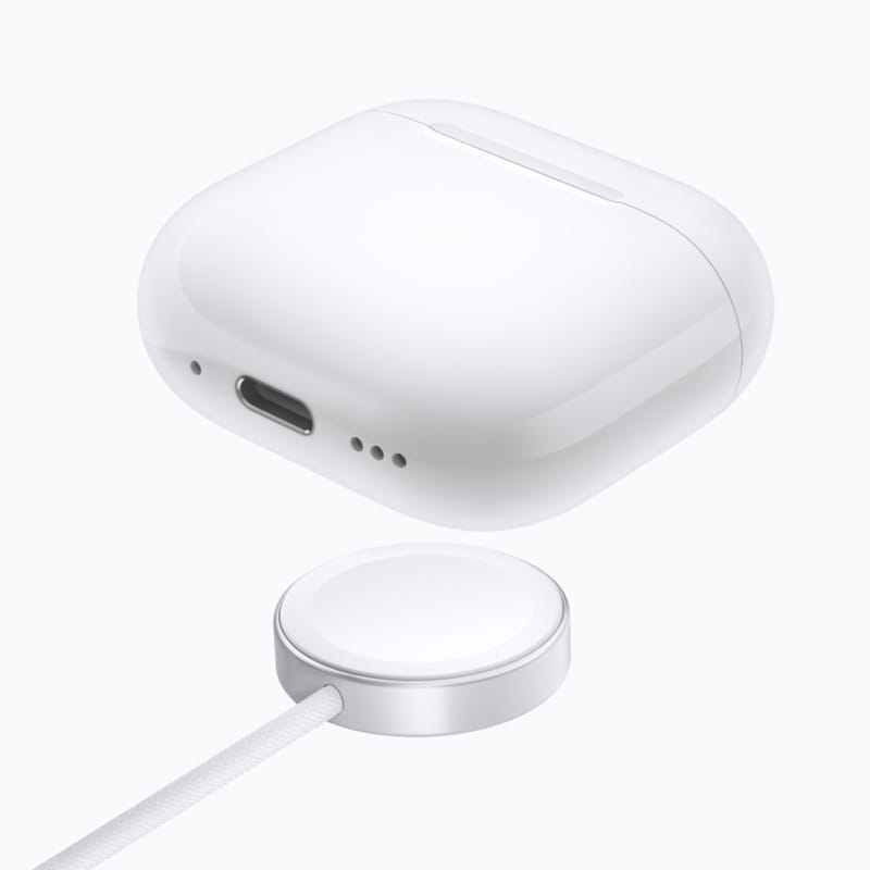 Apple's AirPods 5 Bring Open-Ear ANC and Siri AI to All 3 Apple AirPods 5 active noise cancellation earbuds resting beside their charging case
