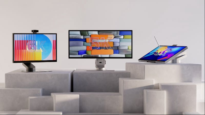 Alogic 6K monitor from the Aspekt series shown with touch and stylus support on a desk