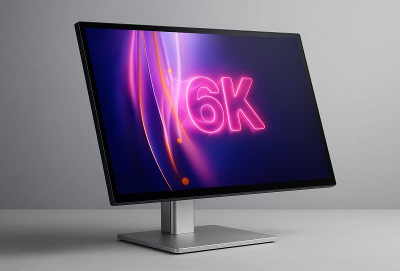 Homepage 2026 3 Alogic 6K monitor from the Aspekt series shown with touch and stylus support on a desk