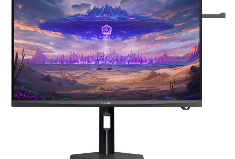 Homepage 2026 5 AOC AGP277KXM monitor on a desk showing its Mini LED gaming display and stand
