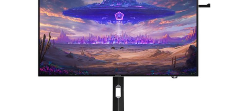 AOC's Flagship Gaming Monitor Gets a Brighter OLED Panel 1 AOC AGP327UZD monitor showing its 32-inch WOLED gaming display on a stand