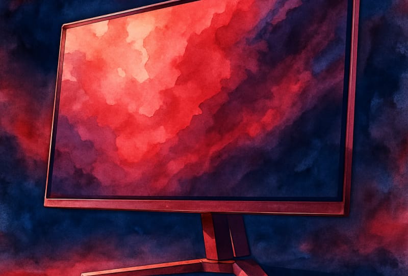 AOC AGP327UZD monitor showing its 32-inch WOLED gaming display on a stand