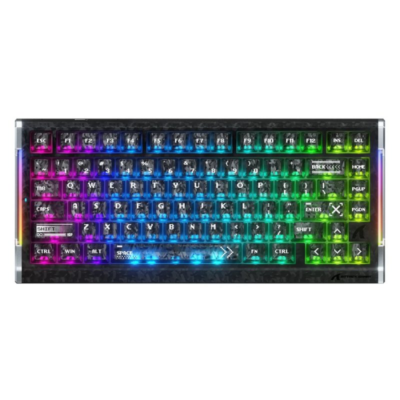 Attack Shark R86 HE 75% magnetic gaming keyboard with carbon fibre top case and RGB lighting