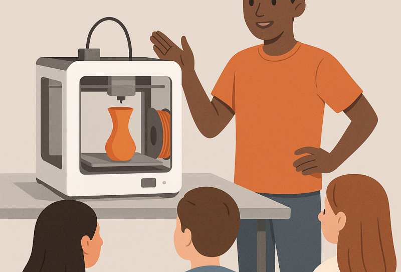 Homepage 2026 1 Student volunteer demonstrating a 3D printer as part of the Bambu Lab School Ambassador Program