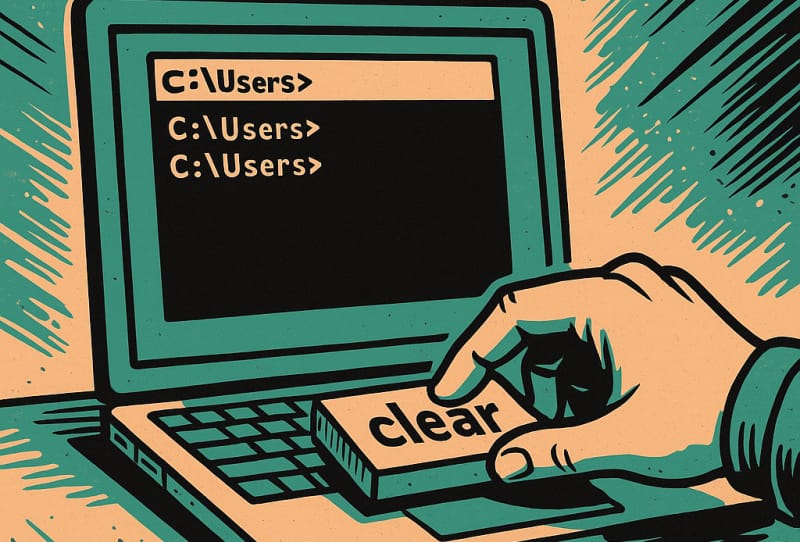 Windows Command Prompt window showing a list of previously typed commands