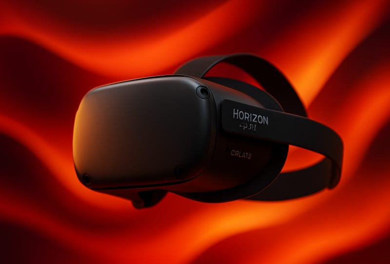 Meta Horizon Create app interface showing a text prompt building a playable 3D game