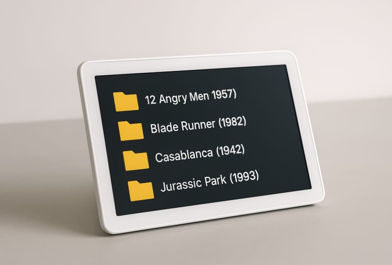 Folder structure on a computer showing correctly named movie files for a Plex media server
