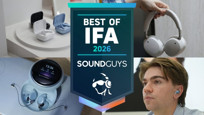 IFA 2026 audio gear including EarFun, Edifier, Anker and Beyerdynamic headphones on display in Berlin
