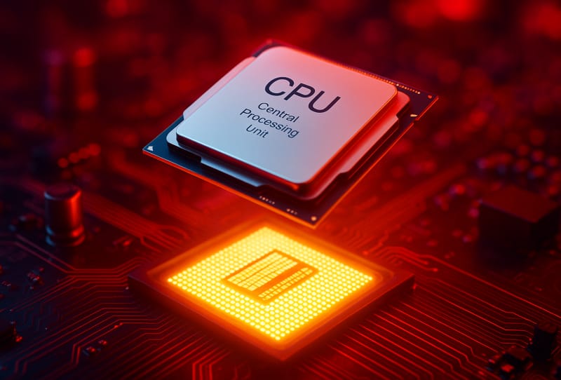 A CPU being carefully lowered into a motherboard socket during a gaming PC build