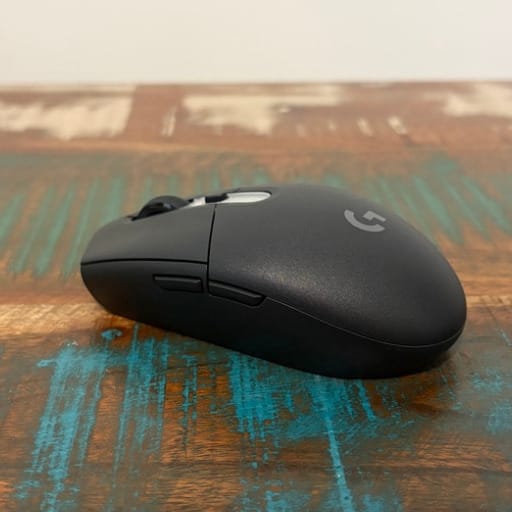 Black gaming mouse side view angle