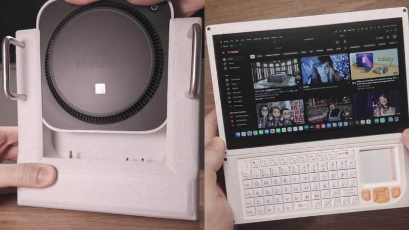 Enthusiast Turns Apple Mac Mini Into a 3D-Printed Handheld PC 2 3D-printed Mac Mini handheld PC with touchscreen, keyboard and carry handles