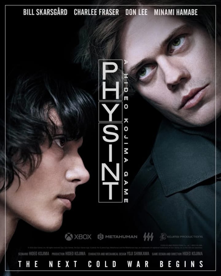 First official poster for the Physint Xbox game showing Bill Skarsgård and Charlee Fraser