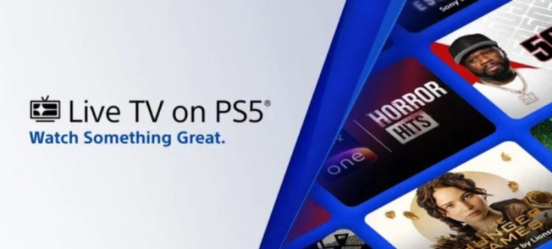 PS5 Live TV app menu screen showing free ad-supported streaming channels