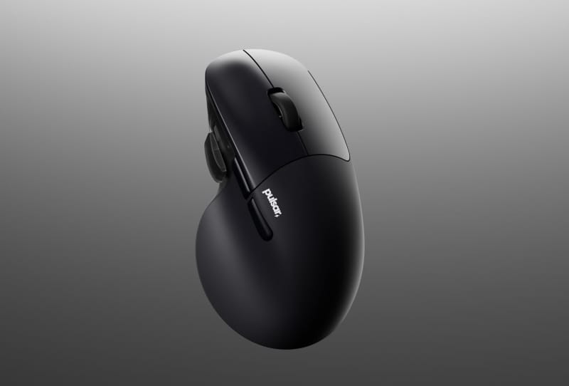 Homepage 2026 10 Pulsar X5 gaming mouse shown at Tokyo Game Show with its ergonomic shell and thumb button