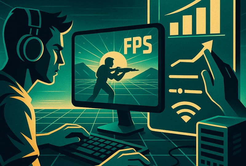 Homepage 2026 1 Gamer adjusting graphics settings on a PC to improve FPS and reduce lag