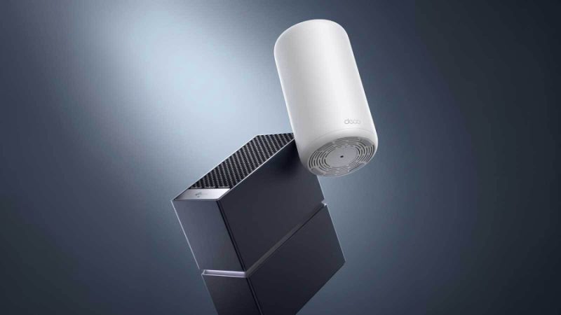 TP-Link Wi-Fi 8 router shown alongside the Deco 8 Ultra mesh unit at IFA Berlin