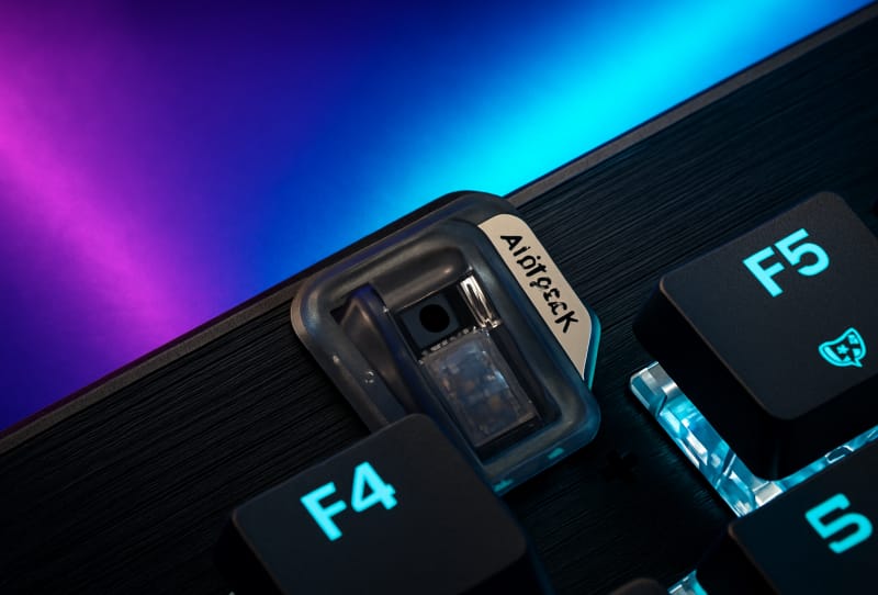 Turtle Beach Vulcan II XP Air keyboard shown from the front with low-profile keycaps and RGB lighting