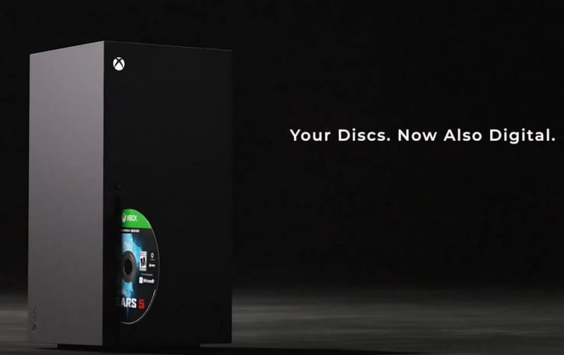 Xbox console and game discs representing the Xbox Disc-to-Digital program