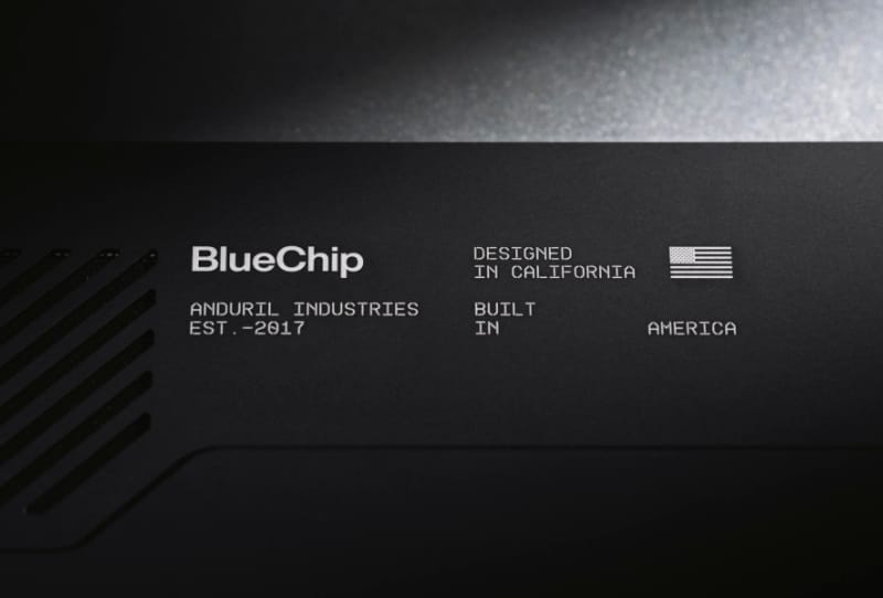 Laptop prototype representing the Anduril BlueChip laptop built with US and allied supplier components