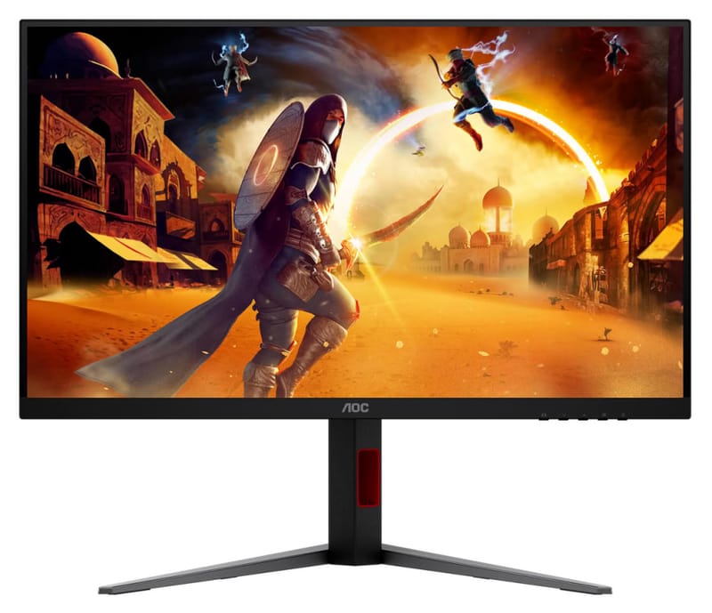 AOC U27G4Z Monitor Switches Between 4K and 480Hz 1 AOC U27G4Z monitor shown from the front with its dual-mode Fast IPS panel and adjustable stand