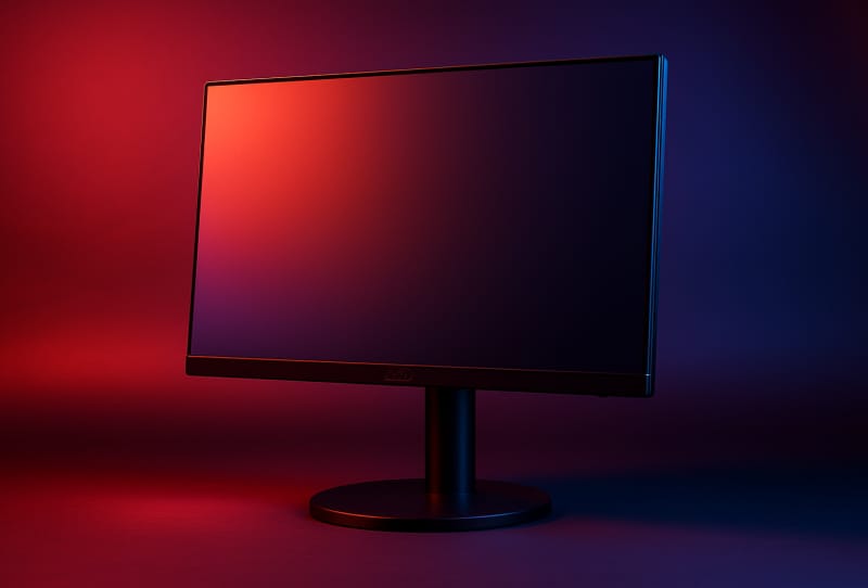 AOC U27G4Z monitor shown from the front with its dual-mode Fast IPS panel and adjustable stand