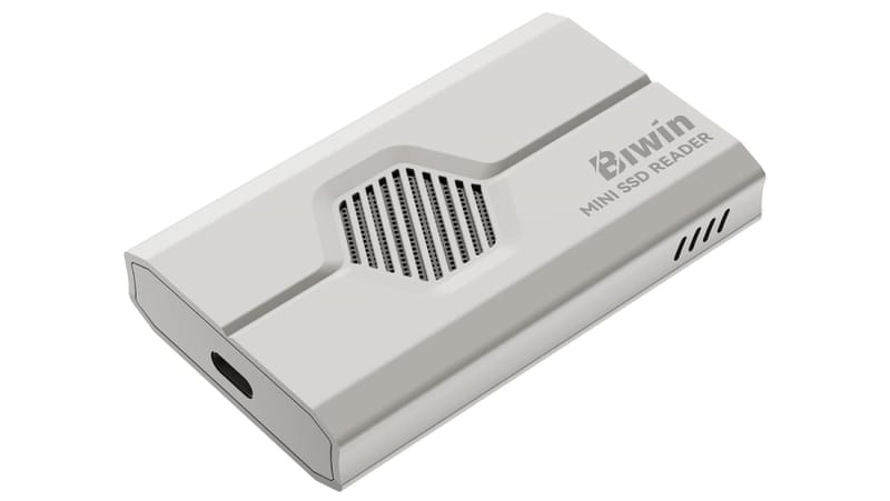 BiWin's Tiny CL 100 Mini SSD Targets Handheld Gaming 2 BiWin CL 100 Mini SSD chip shown next to a coin to illustrate its tiny 15 by 17mm size