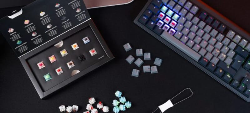 Cherry Refreshes Its Switch Lineup With MX Illuma and Emerald Reef 1 Cherry MX Illuma switches shown with integrated RGB lenses and redesigned housings