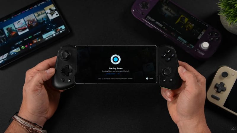 DroidDeck Android App Runs Steam and Windows Games Locally 1 DroidDeck Android app running Steam Big Picture mode on a Snapdragon handheld