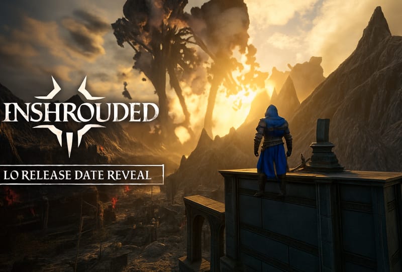 Enshrouded 1.0 release date screenshot showing a floating island biome in the new Cinder's Cradle area