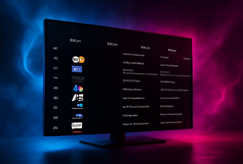 Plex Live TV guide screen showing a channel listing with missing programme information