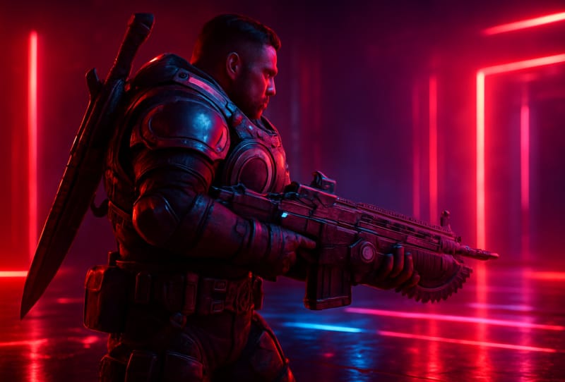 Gears of War E-Day key art showing a Locust soldier emerging during Emergence Day on Xbox
