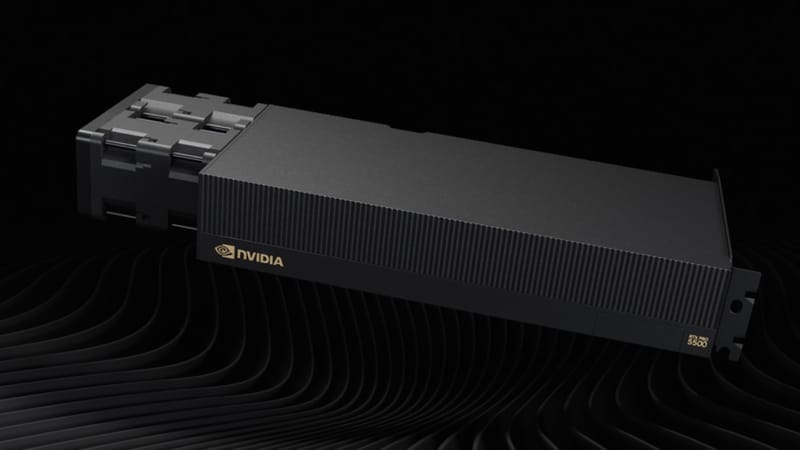 Intel 480GB GPU rendered as a data centre AI accelerator card