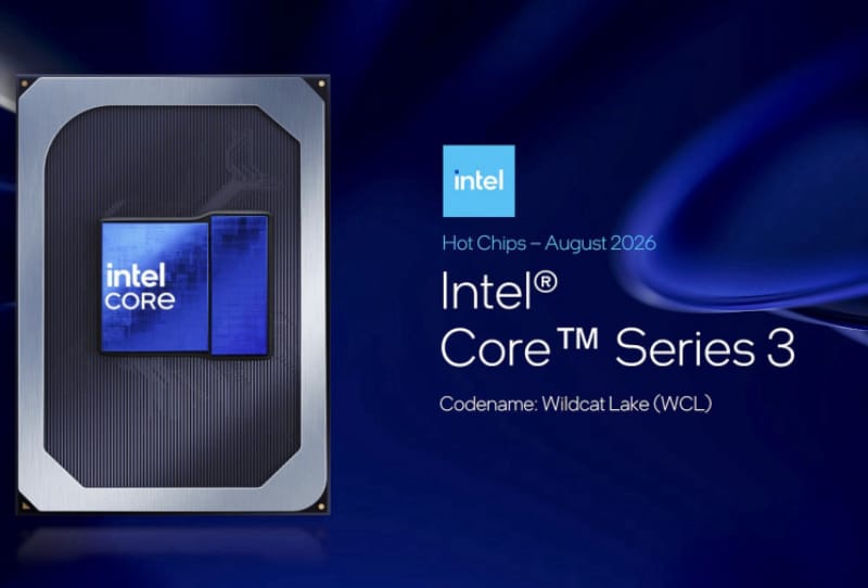 Homepage 2026 3 Intel Wildcat Lake chips packaging shown alongside a budget Windows laptop motherboard