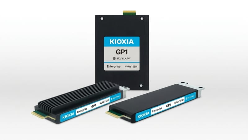 Kioxia's PCIe 6.0 SSD Hits 20 Million IOPS Record 2 Kioxia PCIe 6.0 SSD enterprise drive shown against a data centre server rack background