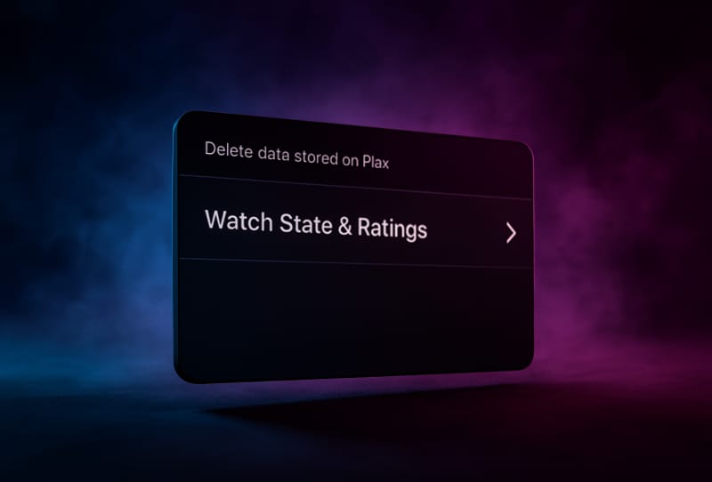 Plex app showing a movie library with watched and unwatched title markers