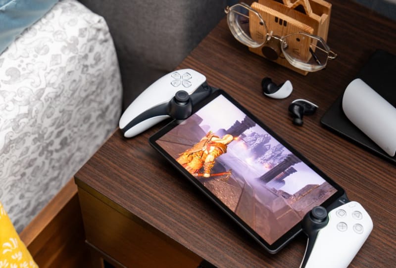 PlayStation Portal handheld streaming a game, representing the rumoured PlayStation Portal OLED update