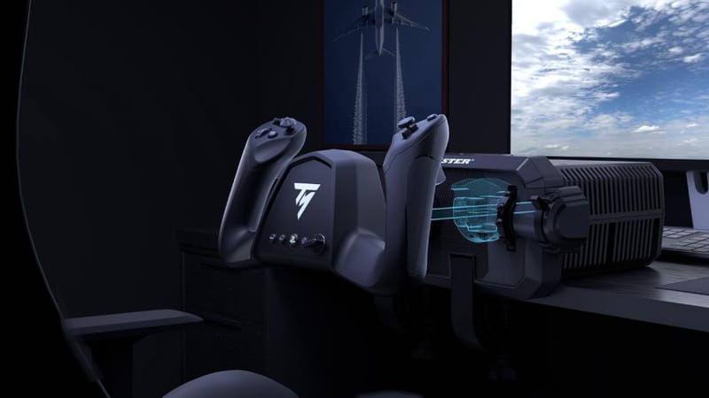 Thrustmaster TCA Sky Yoke flight controller with throttle and rudder controls
