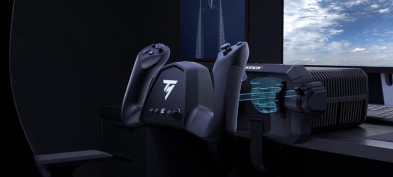 Thrustmaster TCA Sky Yoke flight controller with throttle and rudder controls