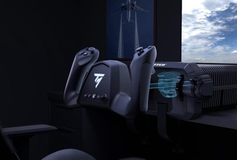 Thrustmaster TCA Sky Yoke flight controller with throttle and rudder controls